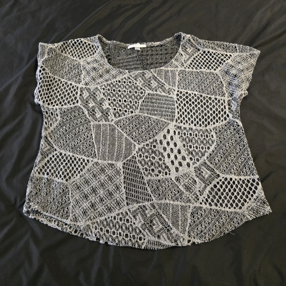 Maria Gabrielle Lacey See Through Women's‎ Layering Top Y2K Wimsey Goth Size LP